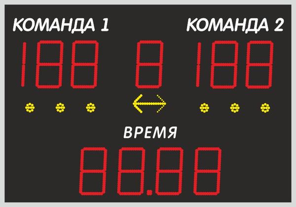 Табло спортивное универсальное 1000x700x44 мм(тайм аут)
