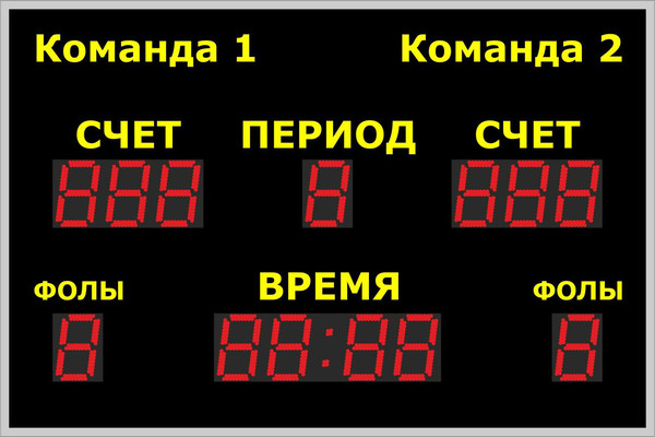 Табло спортивное универсальное 1000x700x44 мм(тайм аут)